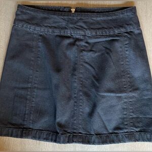 Free People Black Denim Miniskirt